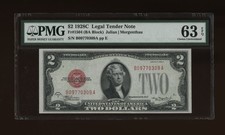 DBR 1928-C $2 Legal Fr. 1504 BA Block PMG 63 EPQ Serial B09770309A picture