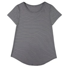 Lululemon Shirt Women 8 Black White Striped Pima Cotton Love Crew III Top Casual picture