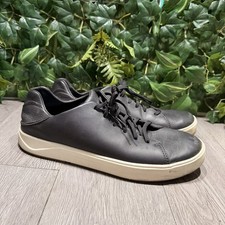 OluKai Mens Leather Sneakers Laeahi Li Ili Black US 12 EU 45 Casual Shoes picture