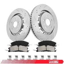 352mm Front Drilled Rotors and Brake Pads for Ford Explorer Flex Lincoln MKS MKT picture
