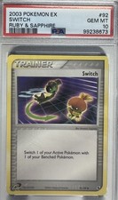 VINTAGE 2003 POKEMON EX RUBY & SAPPHIRE #92 SWITCH PSA 10 POP 12 RAREST TORCHIC picture