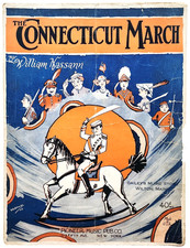 1911 The Connecticut March Antique Sheet Music William Kassann Military picture