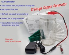 12Ga Colloidal Copper Generator 99.9% Simple Health Products Mason Jar Kit picture