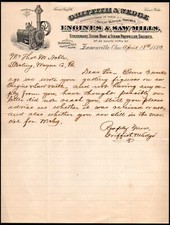 1883 Zanesville Oh - Griffith & Wedge - Engines & Saw Mills - Letter Head Bill picture