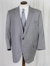 Minty Custom Ermenegildo Zegna Flat Front Side Vent Solid Grey Weave SUIT 52 S picture