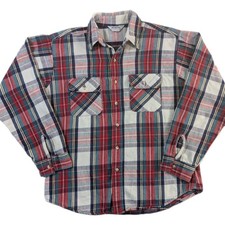 Vtg 80's Five Brother Heavy Work Flannel Plaid Men's Sz Lg Red Green picture