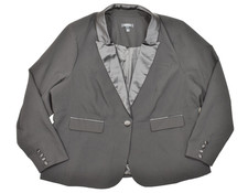 Torrid Size 3 Black Tuxedo Blazer Satin Lapel One Button Lined Plus Size Women's picture