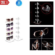 Elegant 2-Piece Acrylic Eyewear Display Stand - Holds 10 Frames Securely picture