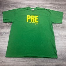 Nike Steve Prefontaine PRE Oregon Ducks Running T Shirt Mens XL Green VTG Y2K picture