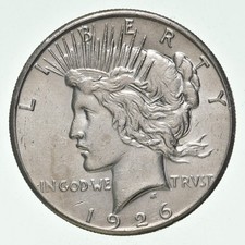 (1) AU 1926 (P) Peace Silver Dollar 90% - Almost Unc -Dripping with Luster picture