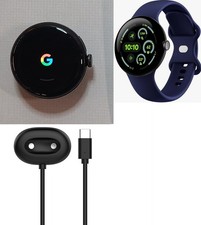Google Pixel Watch 4 - G1KAW 45mm Cellular - Dark Navy Blue - VERY GOOD Cond. picture
