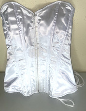 NEW Lavish by Daisy Corsets Lingerie White Satin Lace-Up Sexy Small Bridal Bride picture