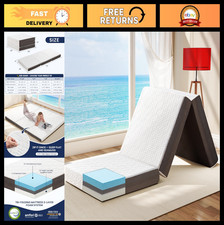 4-Inch Foldable Memory Foam Mattress - Tri-Folding Portable Bed for Travel, Camp picture