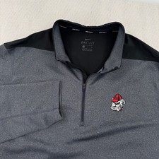 Nike Georgia Bulldogs Dri-FIT 1/4 Zip Golf Pullover Gray/Black Mens XL Football picture