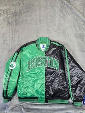 Starter Boston Celtics Jacket New NWT Green Black Color Block Woman's Size Large picture