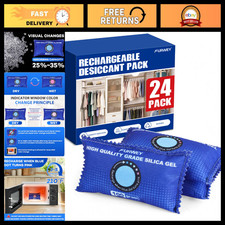 24 Pack Rechargeable Desiccant Packs - 100g Moisture Absorbers for Storage picture