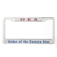 Set of Two (2) OES LP Frames Eastern Star License Plate Frame Holders NEW Sealed picture