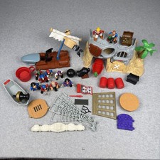 Vintage Fisher Price Great Adventures Pirate Ship Island Lot Accessories Figures picture