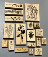 Vintage Stampin Up & Mixed Lot 18 Piece Floral Rubber Stamp Set picture