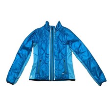 Lole Womens Blue Quilted Hybrid Full Zip Jacket Small S DWR Water Repellent picture