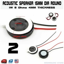 2pcs Speaker 15mm Dia 8 Ohm 1W 2-Wire Mini Micro Acoustic Audio Magnetic Arduino picture