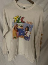 TLC Cross Colours 1992 Female Rap White Long Sleeve Men's Size L picture