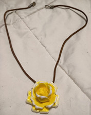 Authentic Tarina Tarantino Handcrafted Lucite Rose Necklace picture