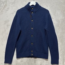 Il Borgo Cashmere for Neiman Marcus Blue Button Cardigan Elbow Patches Mens 50 picture