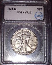 1928-S Walking Liberty Fifty Cent, ICG VF20, Tougher Date, Issue  Free picture