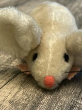 Vintage 1960s Kamar Beige Plush Mouse Big Ears String Tail Made in Korea Kitsch picture