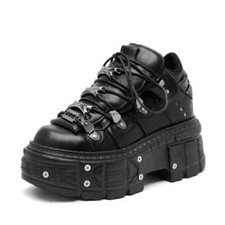 Punk Style Black Rock Heel Height Platform Shoes Gothic Mens Sneakers Thick Sole picture