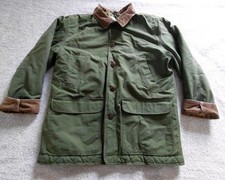 Vtg LL Bean Chore Coat Mens XL Olive Green Quilt Lined Corduroy Collar Barn picture