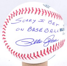 Pete Rose Autographed Rawlings OML Baseball w/ Sorry I Bet - Beckett W Hologram picture