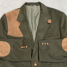 Vtg Christopher Dawes Hunting Blazer Jacket Men’s 46L Green Wool Suede Elbows UK picture