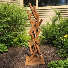Handcrafted Modern Rusted Metal Garden Sculpture Abstract Outdoor Steel Yard Art picture