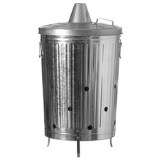 Gardenised 20-Gallon Galvanized Steel Incinerator Can with 20-Gallon, Silver picture