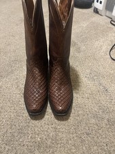 Dan Post DP3178 Weaver Cowboy Boots Men’s 10.5 D Brown Woven Leather Western picture