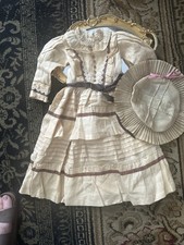 Antique Edwardian Victorian Dress for German Bisque Doll Jumeau Or Bru Doll picture