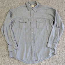 Vintage LL Bean Flannel Shirt Mens Large Black White Button Up 90s Check Light picture