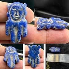 Very Old Ancient Lapis Lazuli Carved Human Figure Amulet Talisman Afghanistan picture
