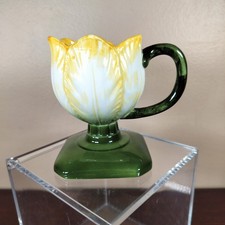 Vintage MCM Yellow Tulip Footed Cup Teacup J-627 China Floral Fairy *FLAW READ picture