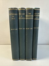 Alan Leo 4 VTG Books - Astrology for All, Dictionary, Progressed Horoscope, Art picture