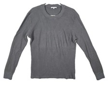 Cotton Citizen Distressed Waffle-Knit Long Sleeve T-Shirt Men's Size Large Gray picture