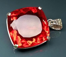 Certified Cushion Cut 97 Ct Red Topaz Pendant Natural Loose Gemstone PD024 picture