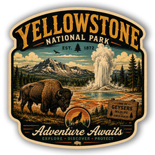 Yellowstone National Park Sticker 4 Inch Vinyl Heavyweight Decal High Resolution picture