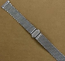 Vintage-style stainless steel watchband/watch bracelet Beads of Rice  20mm picture