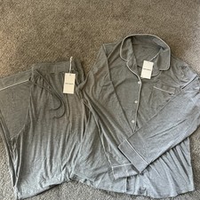 Cozy Earth Pajamas XL TALL Bamboo Stretch-Knit Long Sleeve Pajama Set Gray $138 picture