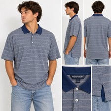 Vintage Polo Golf Ralph Lauren Shirt Mens Small Navy Blue Pima Cotton Luxury 90s picture