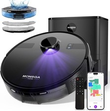 MONSGA Robot Vacuum Mop 6000Pa Self Empty LiDAR 180Min APP Control picture