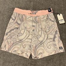 Billabong Swim Shorts Mens Small Pink Paisley Good Times Layback NEW $59.95 picture